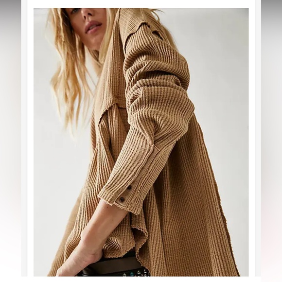 Free People Camel Waffle Knit Tunic - Picture 3 of 3